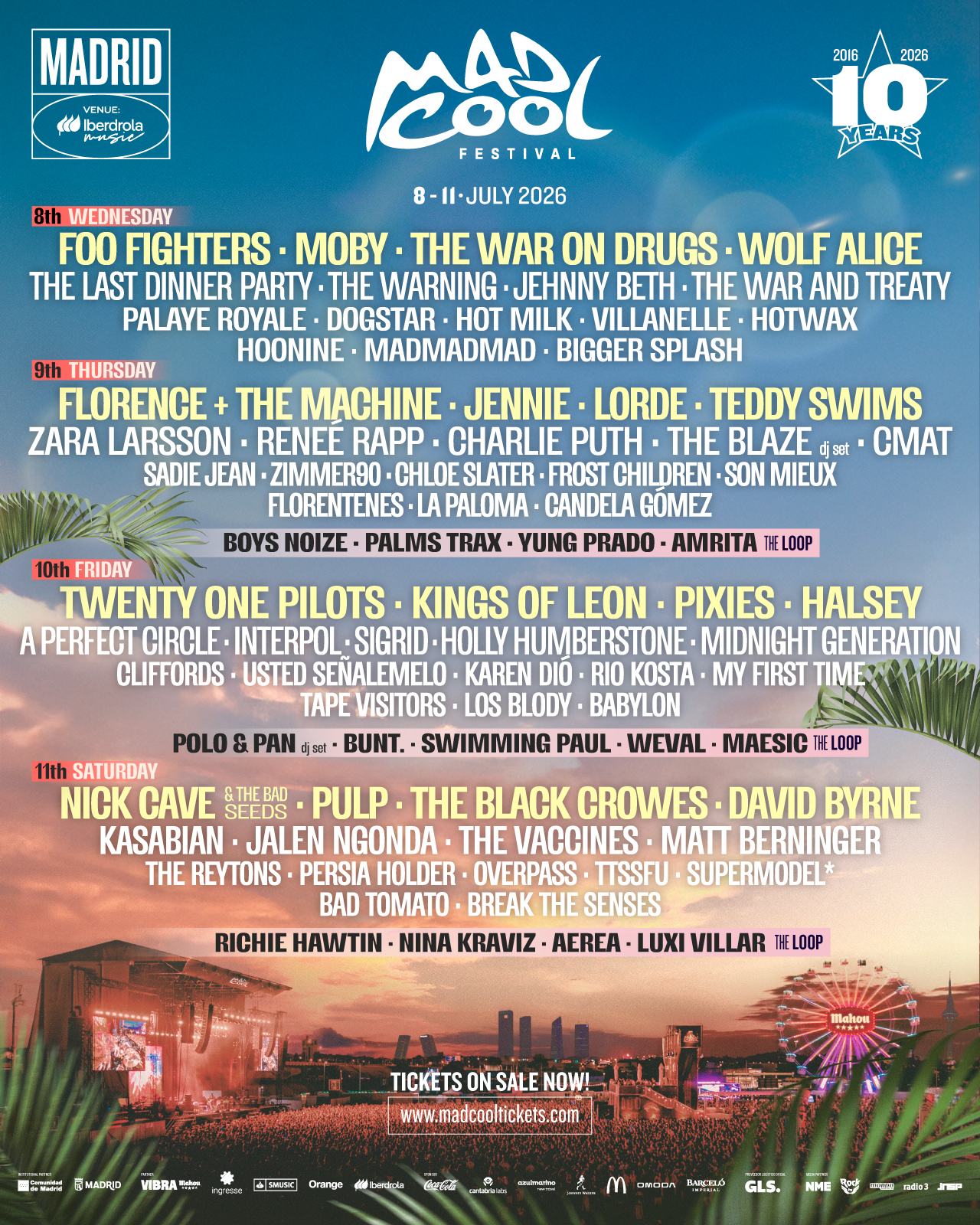 mad cool festival villaverde madrid 2026